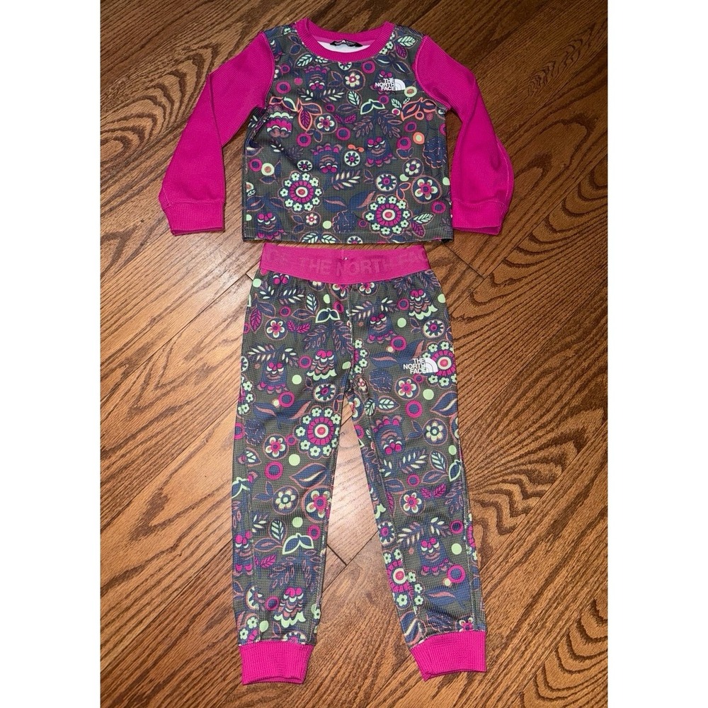 The north face waffle knit base layer girls set size 4t - Picture 2 of 4